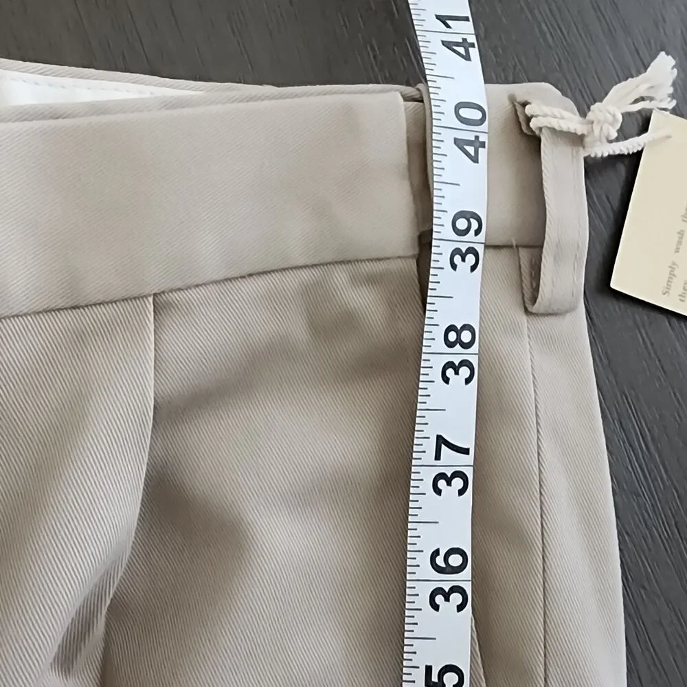 Orvis Khaki Chino Pleated Pants Mens 38 Wrinkle Free 100% Cotton
